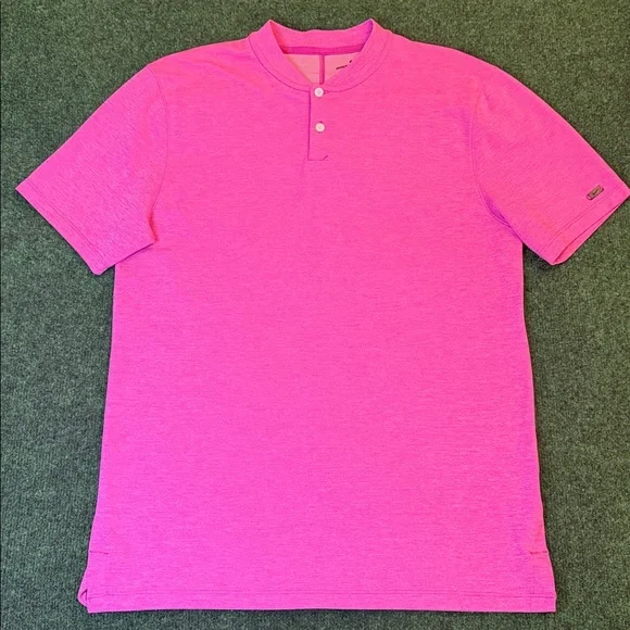 Tiger Woods by Nike Aeroreact Mock Neck Polo (Pink with Black accents / Size M) - Picture 4 of 7
